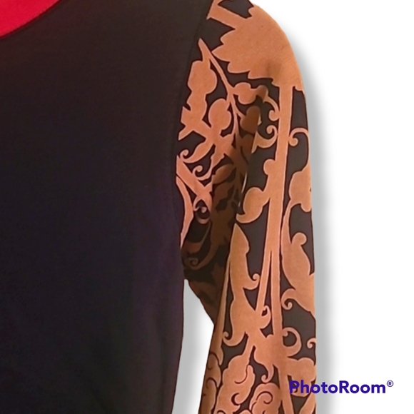 Dries Van Noten Balck Red Long Sleeve Top - Picture 3 of 7